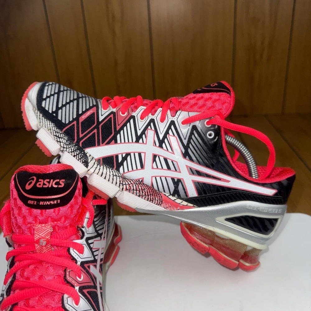 Asics Gel-Kinsei 5 Womens Running Shoes Pink Glow Black White T3E9Y Size 8.5